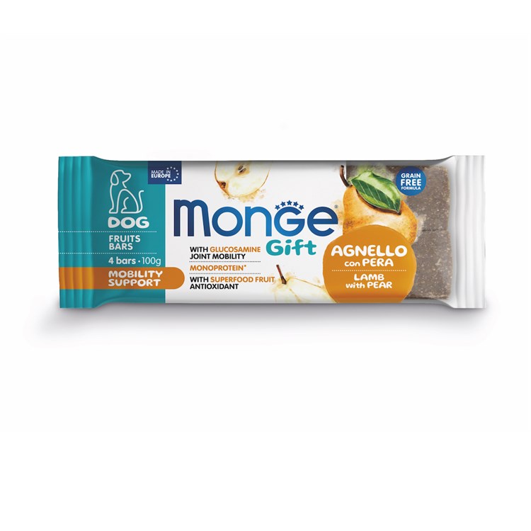 Monge Gift Fruits Bars Mobility Support Agnello Pera 100 gr Snack Per Cani