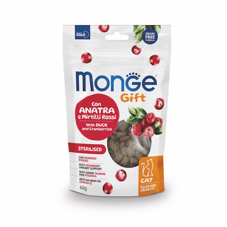 Monge Gift Sterilised Anatra Melagrana 50 gr Snack Per Gatti