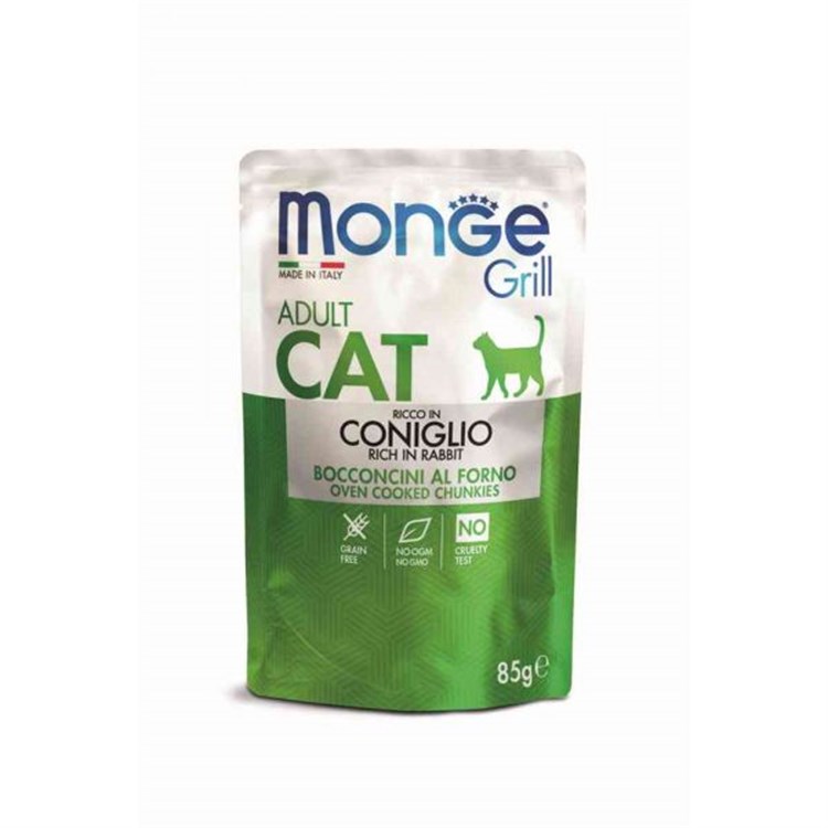 Monge Grill Adult Bocconcini Coniglio 85 gr Bustina Per Gatti