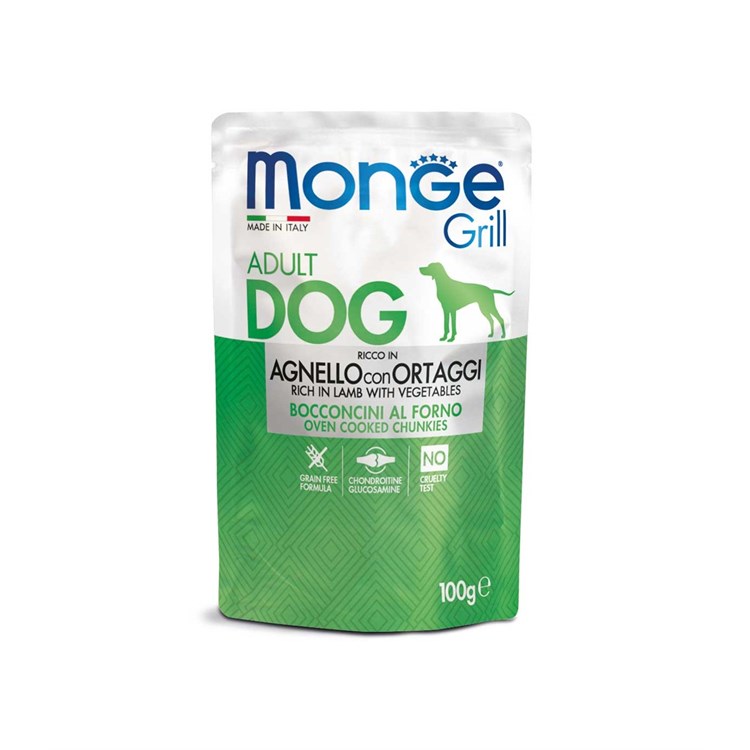 MONGE GRILL DOG BST AGNELLO VERDURE 100G