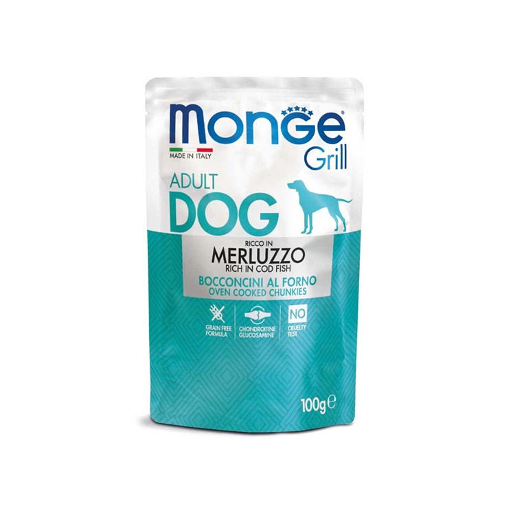 MONGE GRILL DOG Bustine MERLUZZO 100GR Bustine Umido Cane