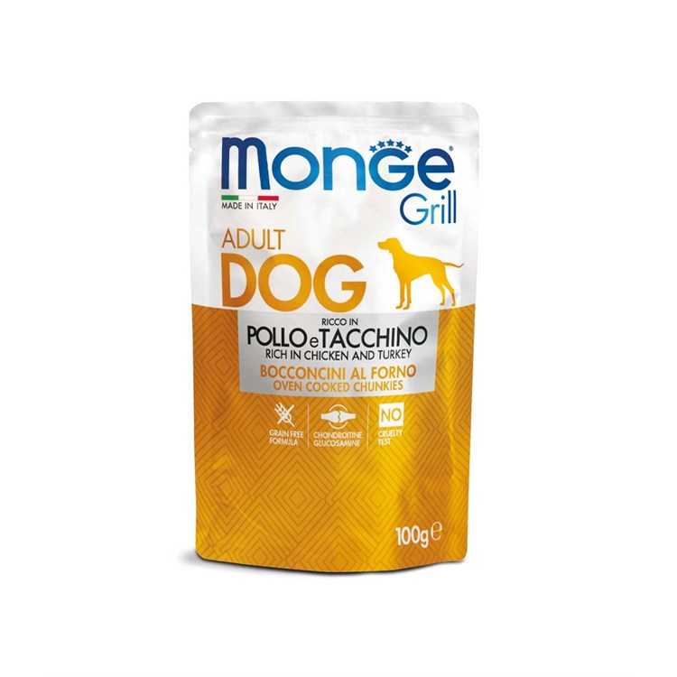 MONGE GRILL DOG BST POLLO TACCHINO 100G Per Cani