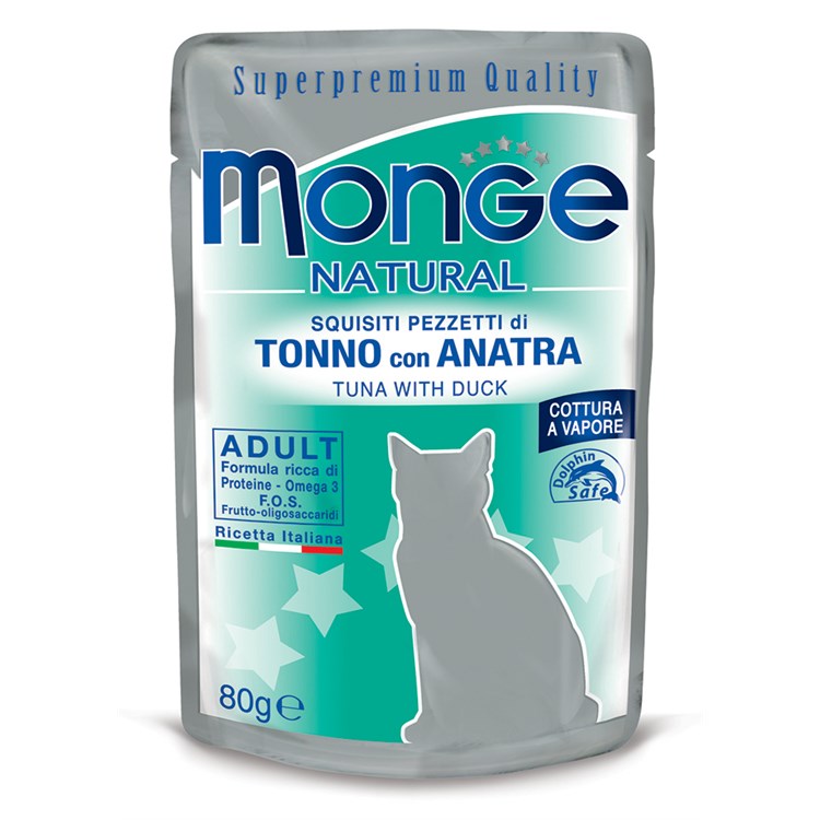 Monge Natural Superpremium 80 gr Tonno e Anatra Bustina Per Gatti