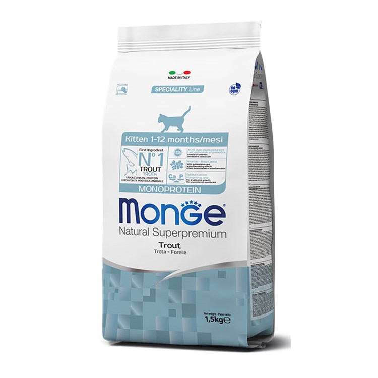 Monge Natural Superpremium Kitten Trota 1,5 kg Per Gatti