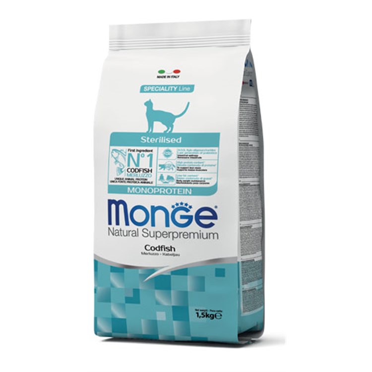 Monge Natural Superpremium Sterilised Merluzzo 1,5 Kg Per Gatti