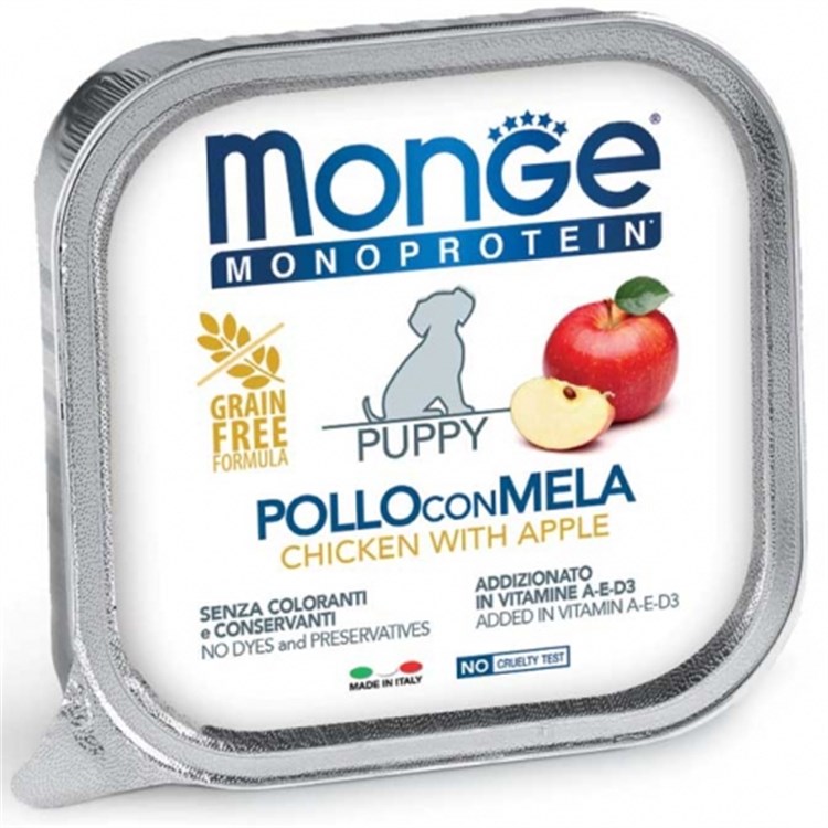 Monge Puppy Pollo Mela 150 gr Vaschetta Umido Cani Cuccioli