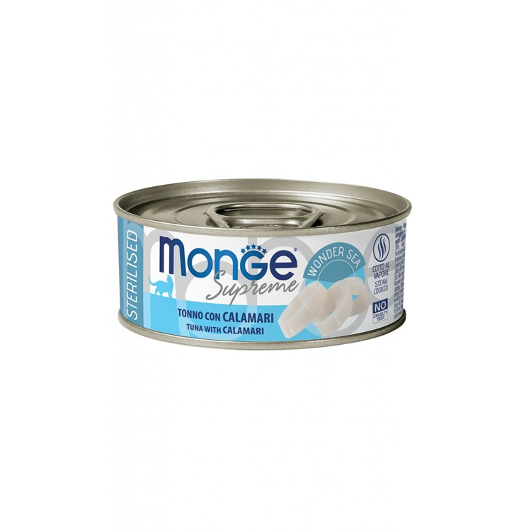 Monge Supreme Sterilised Tonno Calamari 80 gr Scatoletta Gatti