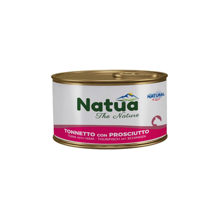 Natua Natural in Jelly Tonnetto con Prosciutto 85 gr Cibo Umido in Lattina per Gatti