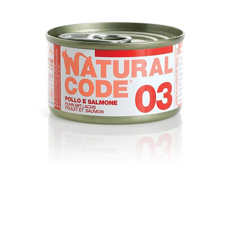 Natural Code 03 Pollo e Salmone 85 gr Per Gatti