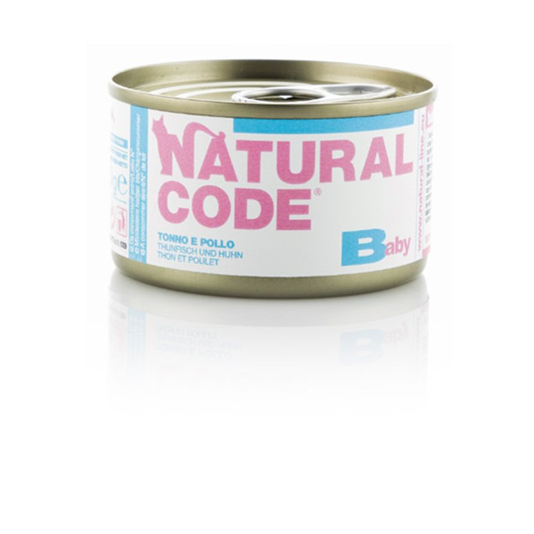 Natural Code Baby Kitten Scatoletta Tonno e Pollo 85 gr Scatoletta Per Gatti