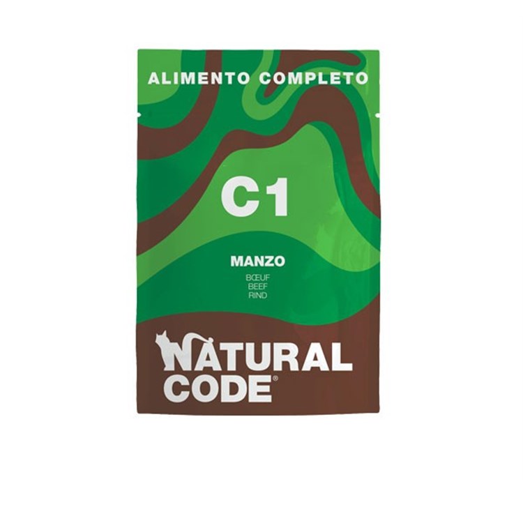 Natural Code C1 Manzo 70 gr Cibo Umido Completo Per Gatti