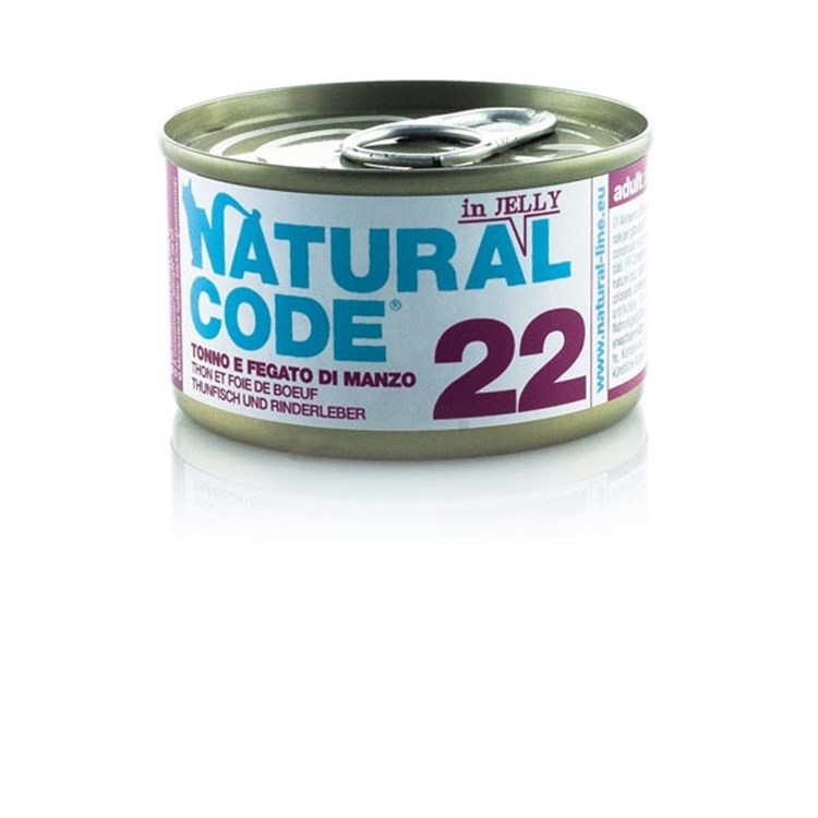 Natural Code Jelly 22 Tonno Fegato di Manzo 85 gr Per Gatti