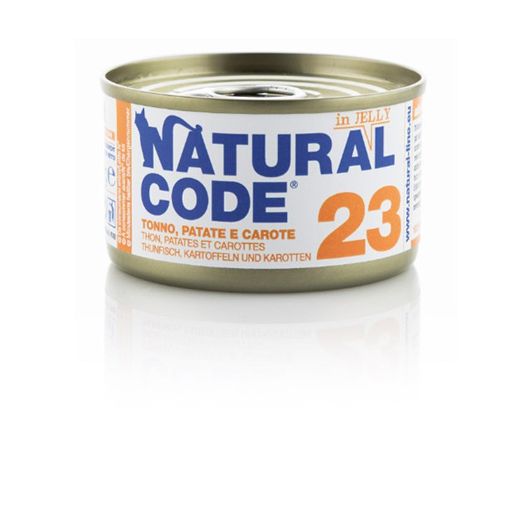 Natural Code Jelly 23 Tonno Patate e Carote 85 gr Per Gatti