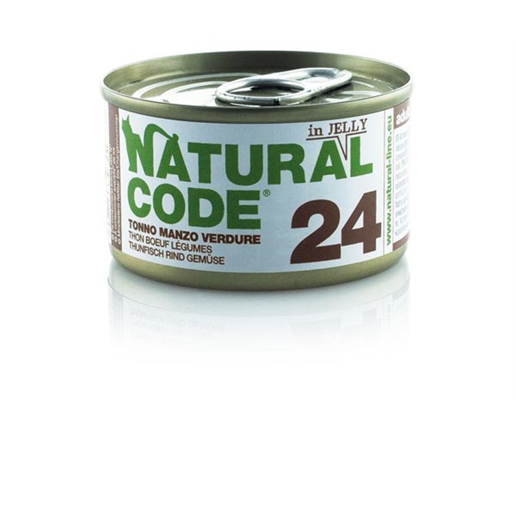 Natural Code Jelly 24 Tonno Manzo e Verdure 85 gr Per Gatti