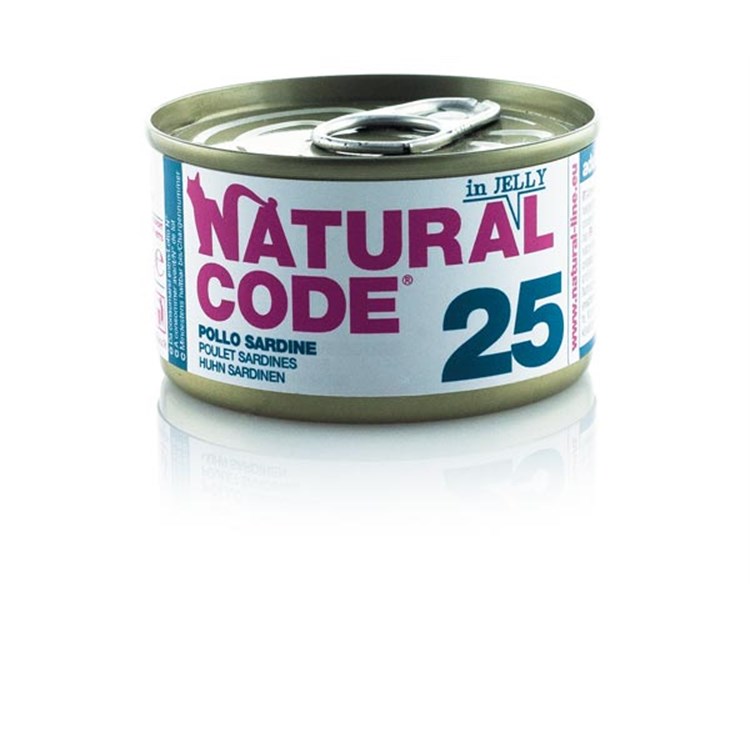 Natural Code Jelly 25 Pollo e Sardine 85 gr Per Gatti