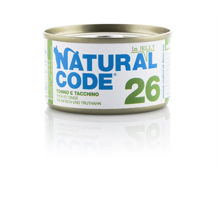 Natural Code Jelly 26 Tonno e Tacchino 85 gr Per Gatti