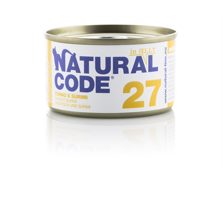 Natural Code Jelly 27 Tonno e Surimi 85 gr Per Gatti