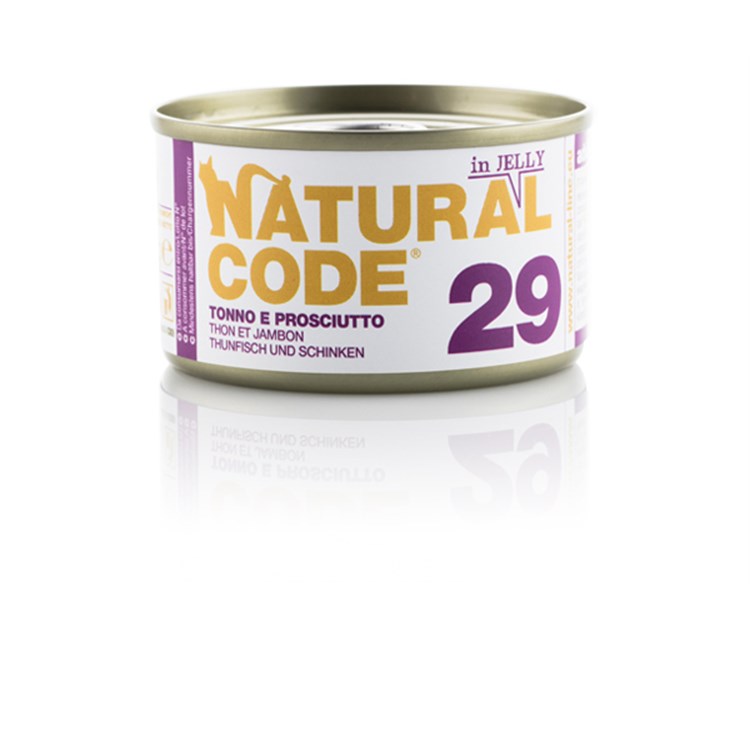 Natural Code Jelly 29 Tonno e Prosciutto 85 gr Per Gatti