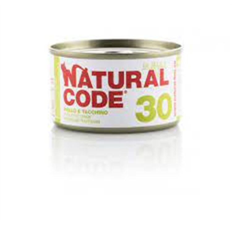 Natural Code Jelly 30 Pollo e Tacchino 85 gr Per Gatti