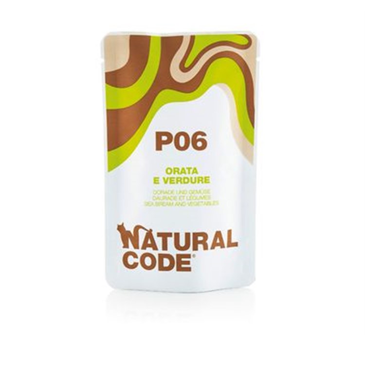 Natural Code P06 Orata e Verdure 70 Gr Per Gatti