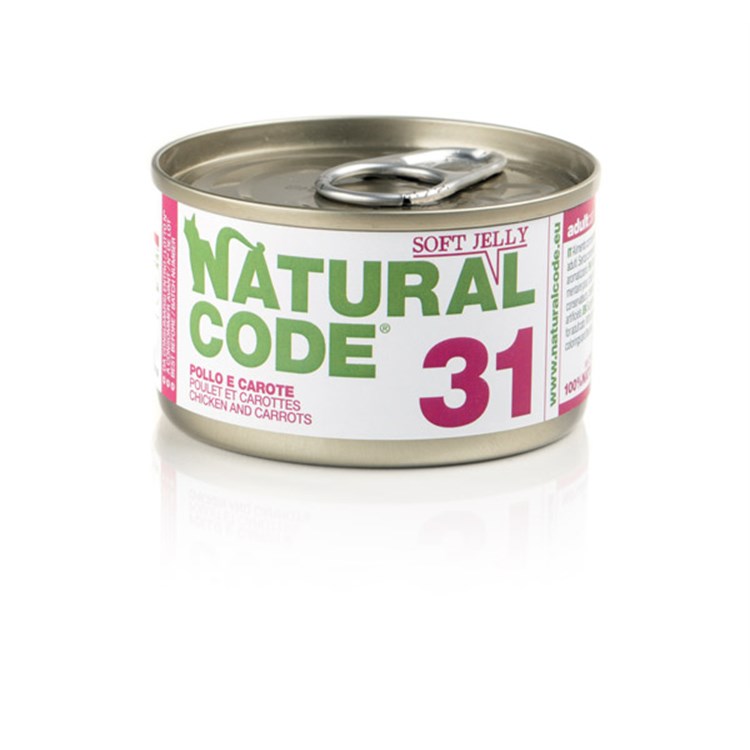 Natural Code Soft Jelly 31 Pollo Amaranto e Carote 85 gr Per Gatti