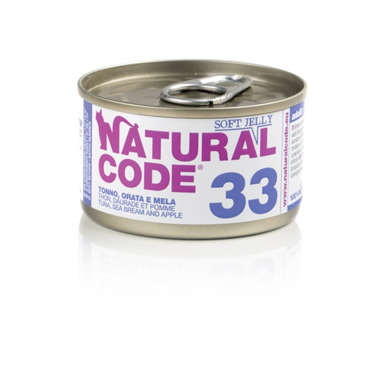 Natural Code Soft Jelly 33 Tonno Orata e Mela 85 gr Per Gatti