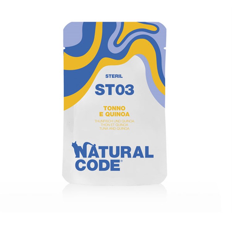 Natural Code ST03 Sterilised Tonno e Quinoa 70 Gr Bustina Per Gatti