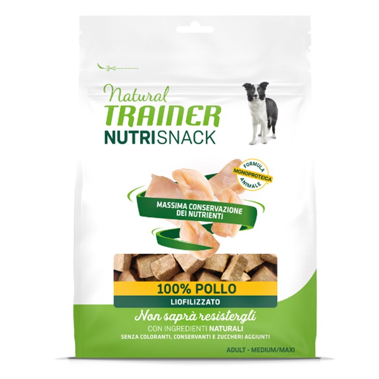 Natural Trainer Dog NutriSnack Medium Maxi Pollo 50 gr Liofilizzato Per Cani