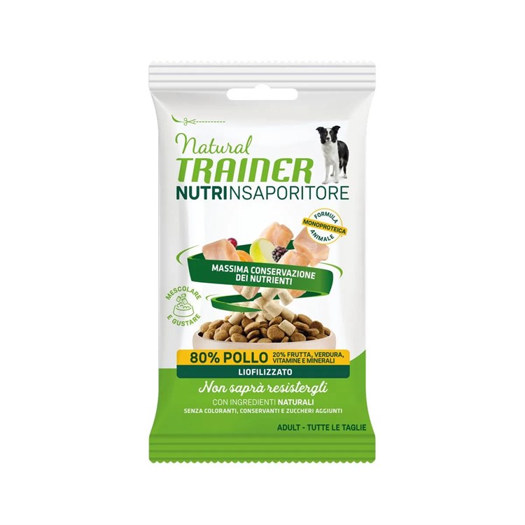 Natural Trainer Dog Snack NutrInsaporitore Pollo 15 gr Liofilizzato Per Cani