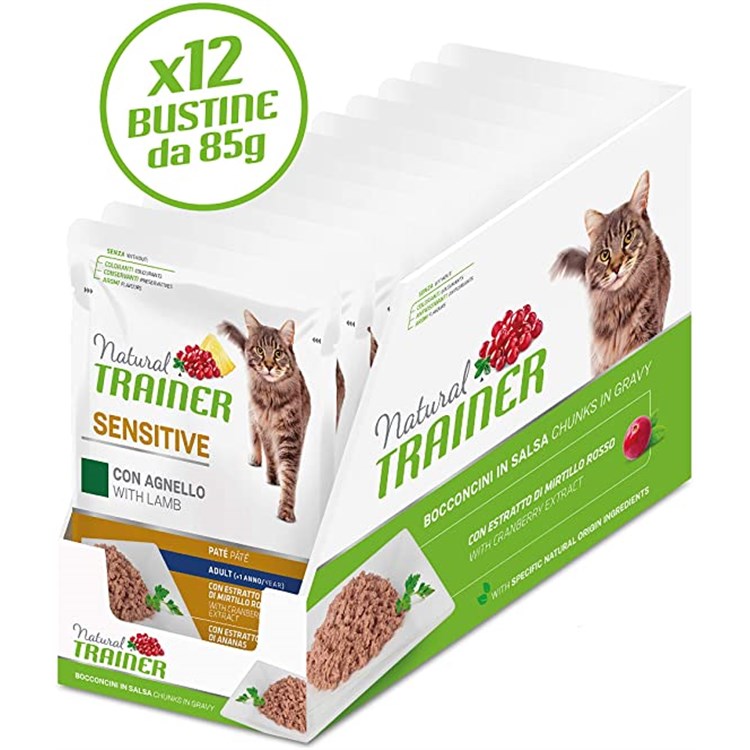 Natural Trainer Sensitive Agnello Cat Bocconcini 85 gr Bustina