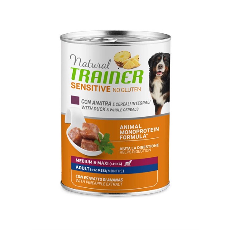 Natural Trainer Sensitive No Gluten Adult Anatra 400 gr Umido Cane