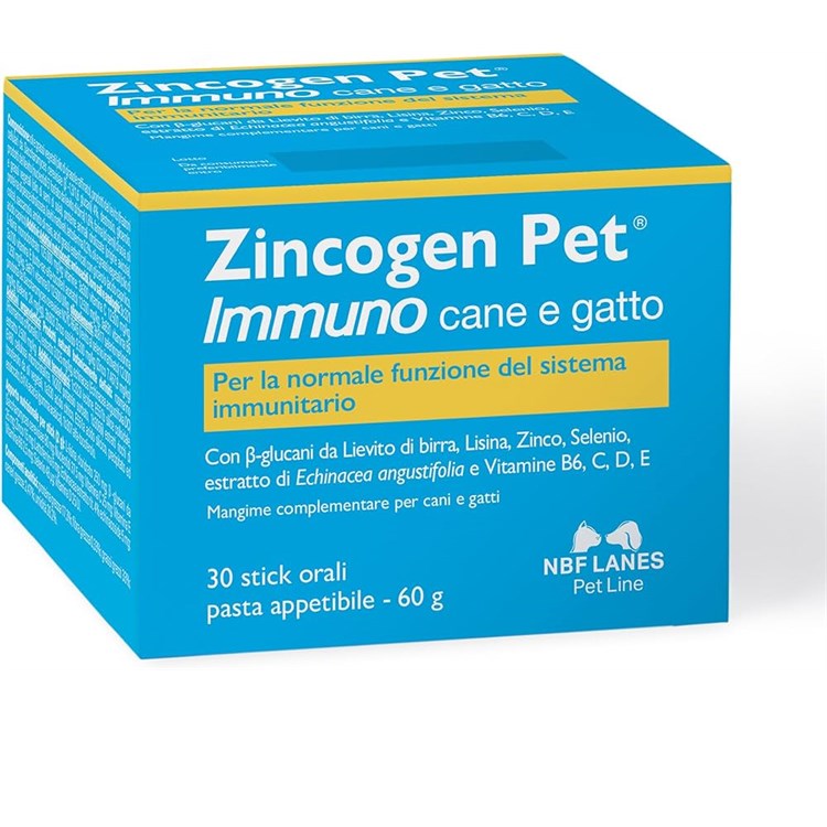 NBF Lanes Zincogen Immuno Pasta in 30 Stick Orali 60 gr Per Cani Gatti