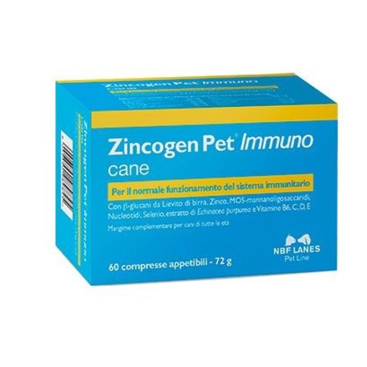 NBF Lanes Zincogen Pet Immuno 60 Compresse Per Cani