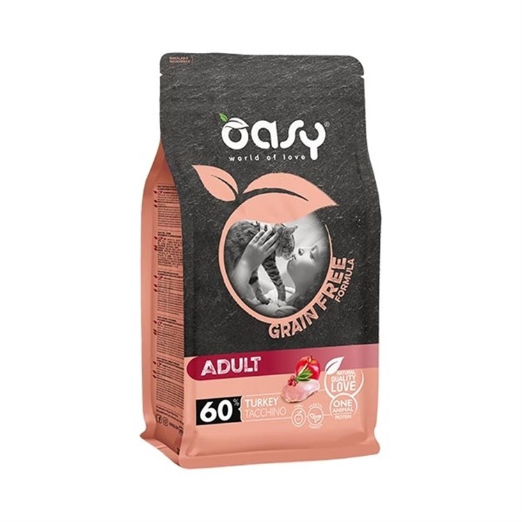 Oasy Cat Adult Grain Free Tacchino 1,5 kg Per Gatti