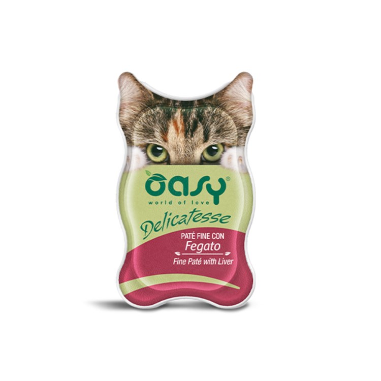 Oasy Cat Delicatesse Pate Fine Fegato 85 gr Vaschetta Umido Per Gatti