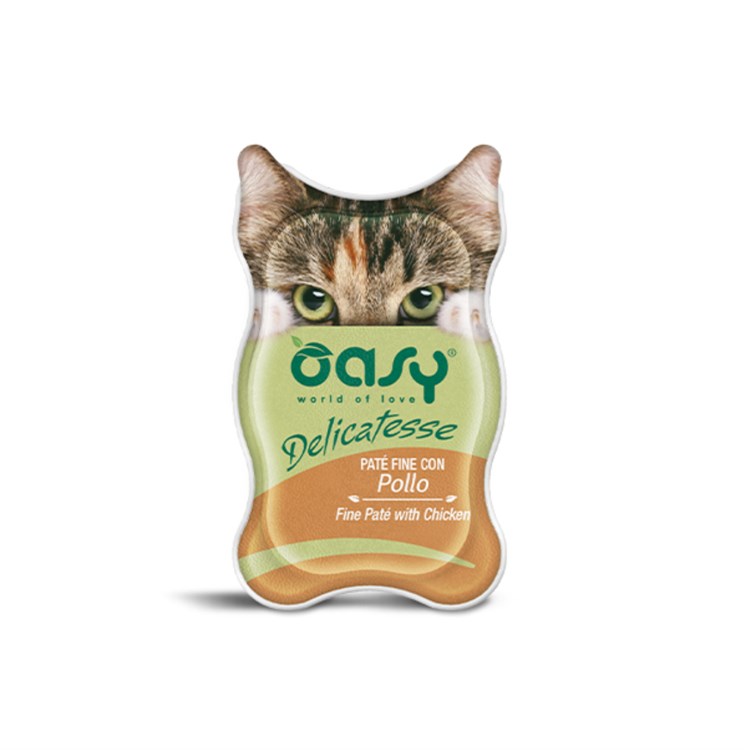 Oasy Cat Delicatesse Pate Fine Pollo 85 gr Vaschetta Umido Per Gatti