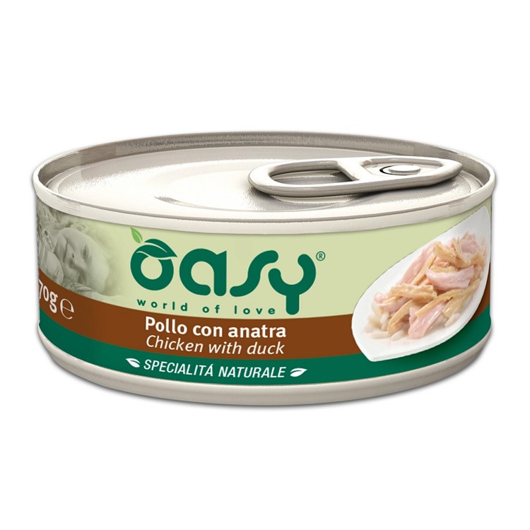 Oasy Cat Pollo Con Anatra 150 gr Lattina Umido Per Gatti