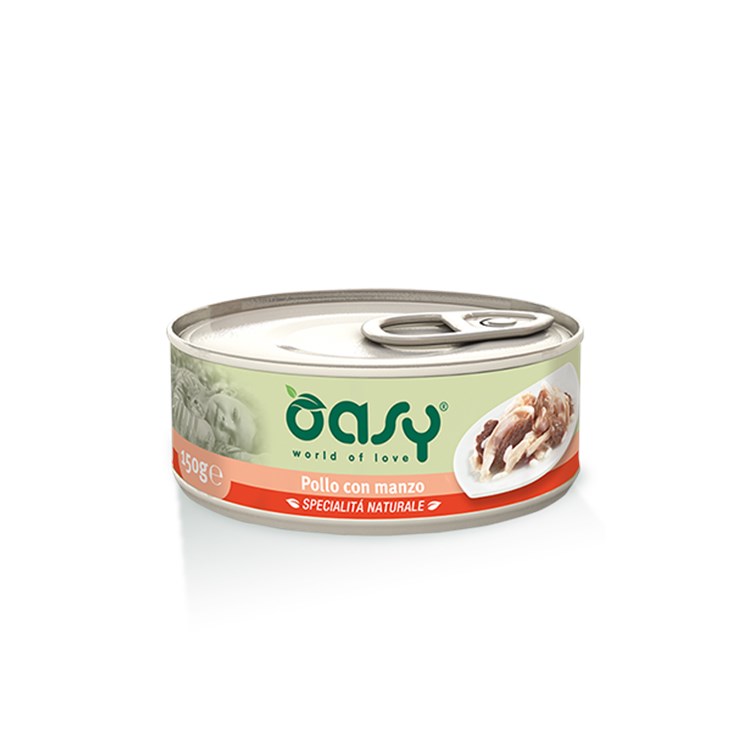 Oasy Cat Pollo Con Manzo Lattina 150 gr Umido Per Gatti