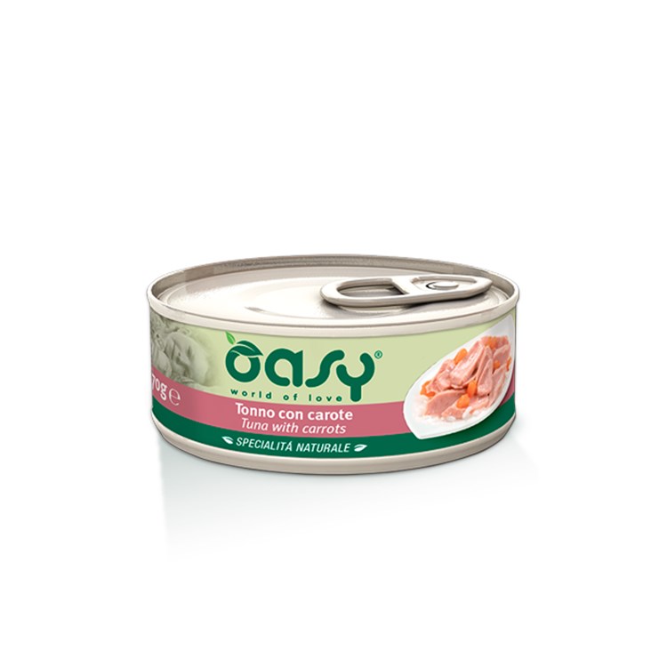 Oasy Cat Tonno Con Carote Lattina 150 gr Umido Per Gatti