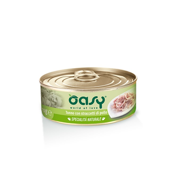 Oasy Cat Tonno Con Pollo Lattina 150 gr Umido Per Gatti