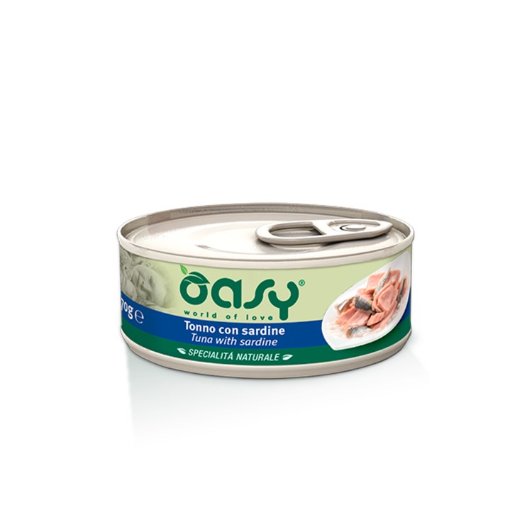 Oasy Cat Tonno e Sardine Lattina 150 gr Umido Per Gatti