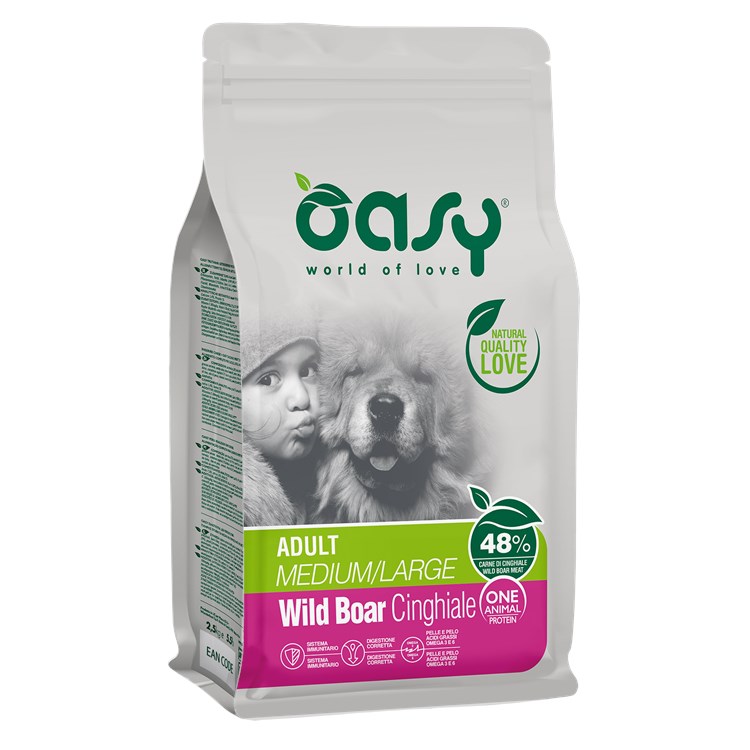 Oasy Dog Adult Medium Large Cinghiale 12 kg Monoproteico