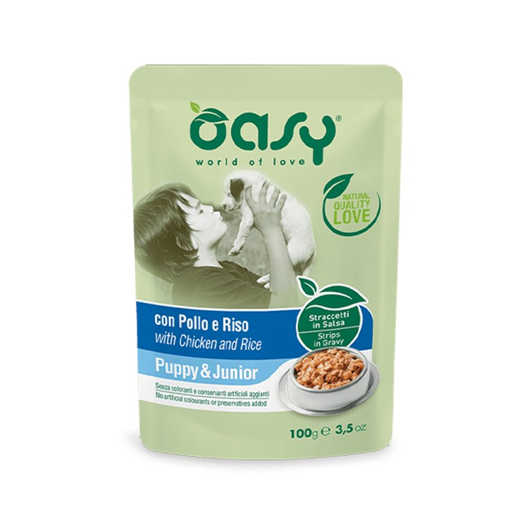 Oasy Dog Puppy Junior Pollo e Riso 100 gr Bustina Cane Cuccioli