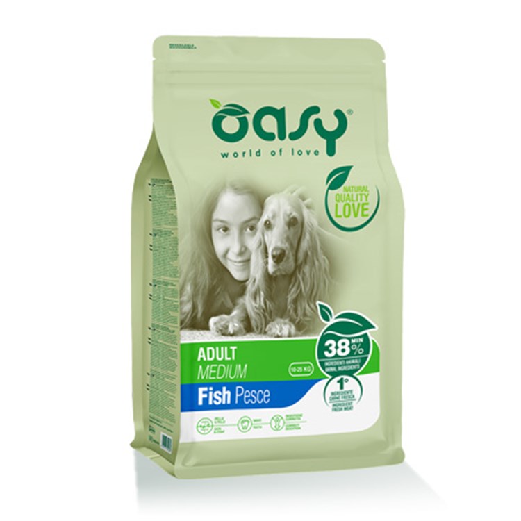 Oasy Dog Medium Adult Pesce 12 kg SCAD PROD 21.08.24