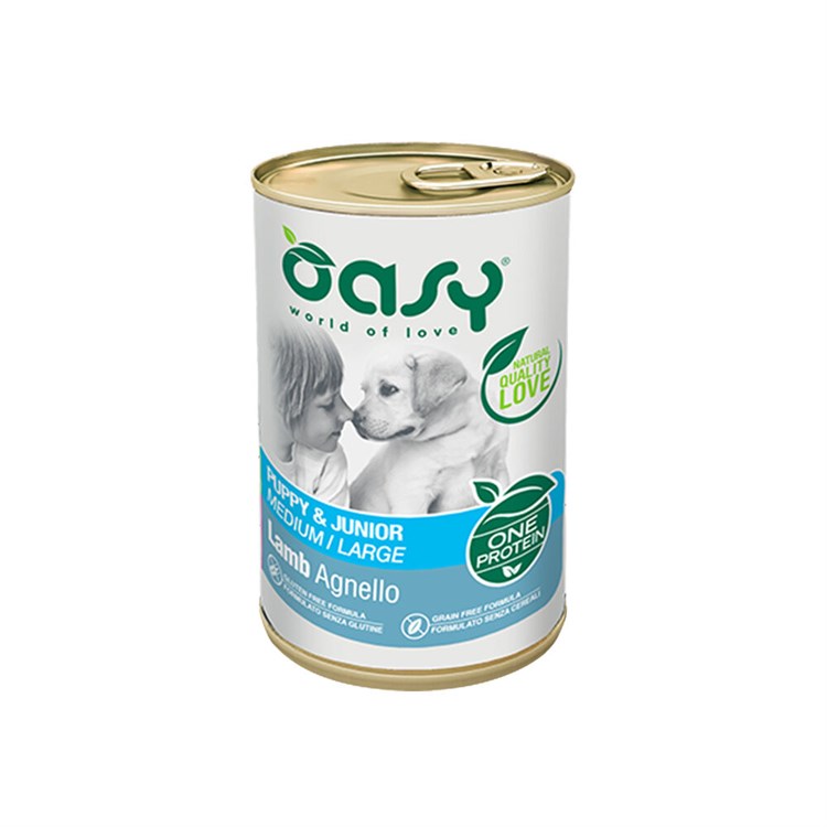 Oasy Dog Puppy Junior One Protein Agnello 400 gr Umido Per Cani