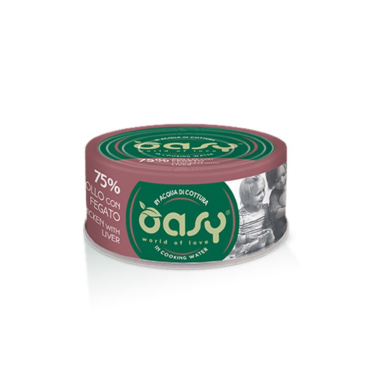 Oasy More Love Pollo Con Fegato Lattina 70 gr Per Gatti