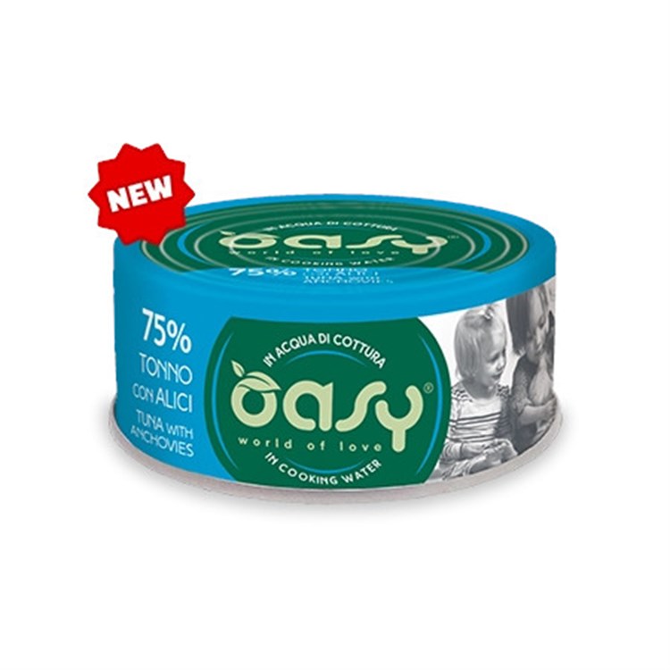 Oasy More Love Tonno Alici Lattina 70 gr Per Gatti