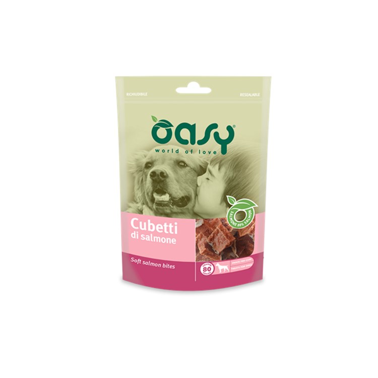 Oasy Snack Cubetti di Salmone 80 g per Cani