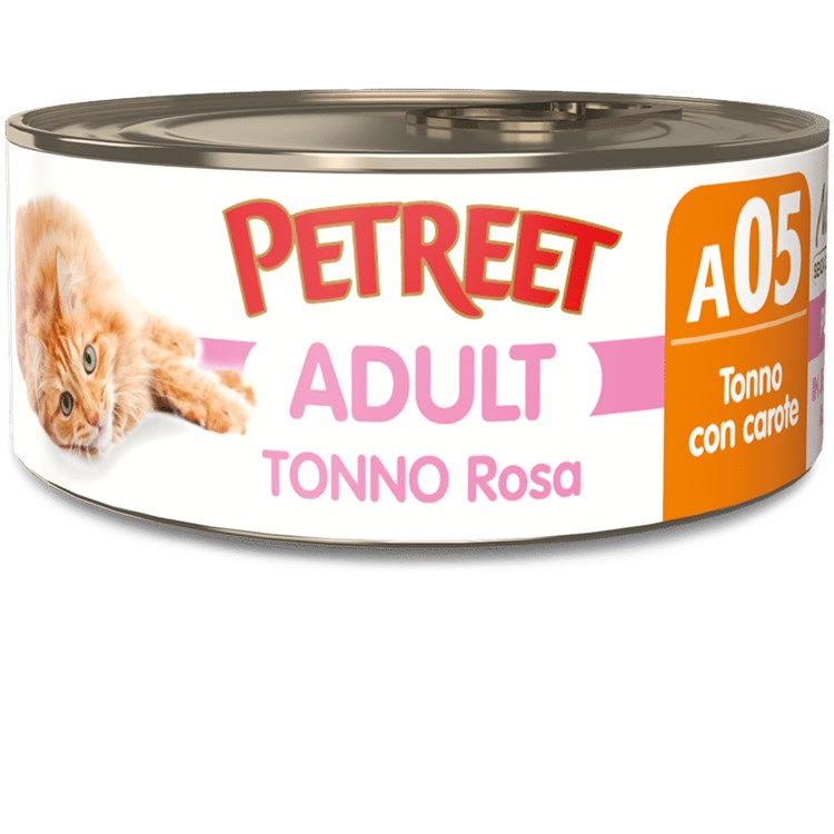 Petreet 70 gr Tonno Rosa con Carote A05 Scatolette Per Gatti