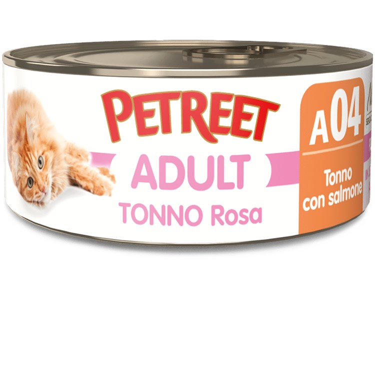 Petreet 70 gr Tonno Rosa con Salmone A04 Scatolette Per Gatti